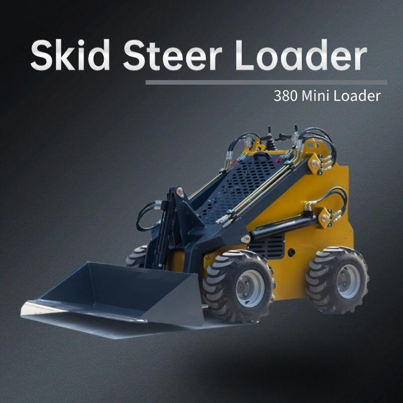 Good selling 4 wheels skid steer loader 380kg mini skid steer for sale factory