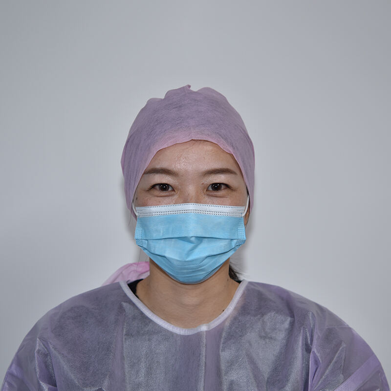 Disposable Medical Non Woven Head Cover Doctor Nurse Medical Hat Non woven Triangular Headscarves