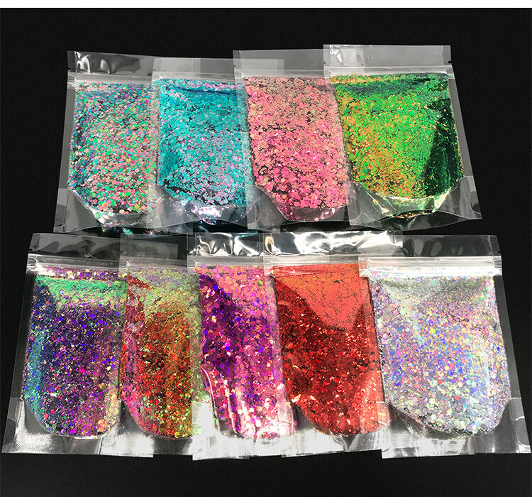 Wholesale Chameleon Color Shift Glitter Bulk Color Change Polyester Chunky Glitter manufacture