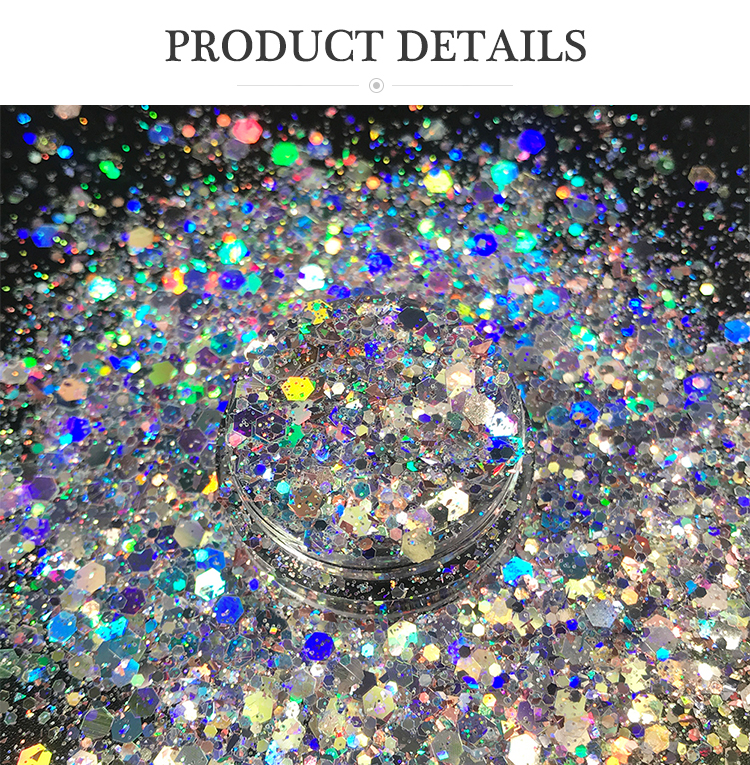 Holographic Chunky Glitter Sequins Craft Opal violet chunky glitter Flakes for Resin Tumblers Slime Nail factory