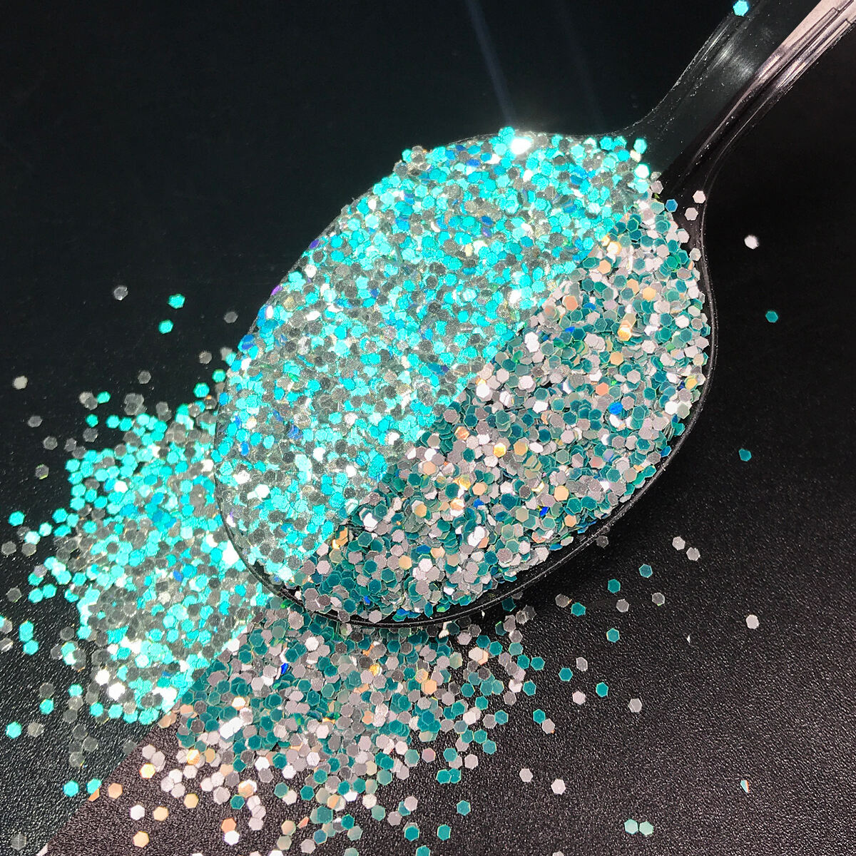 2023 New Holographic Reflective Glitter Powder Bulk PET Hexagon Chunky Glitter factory