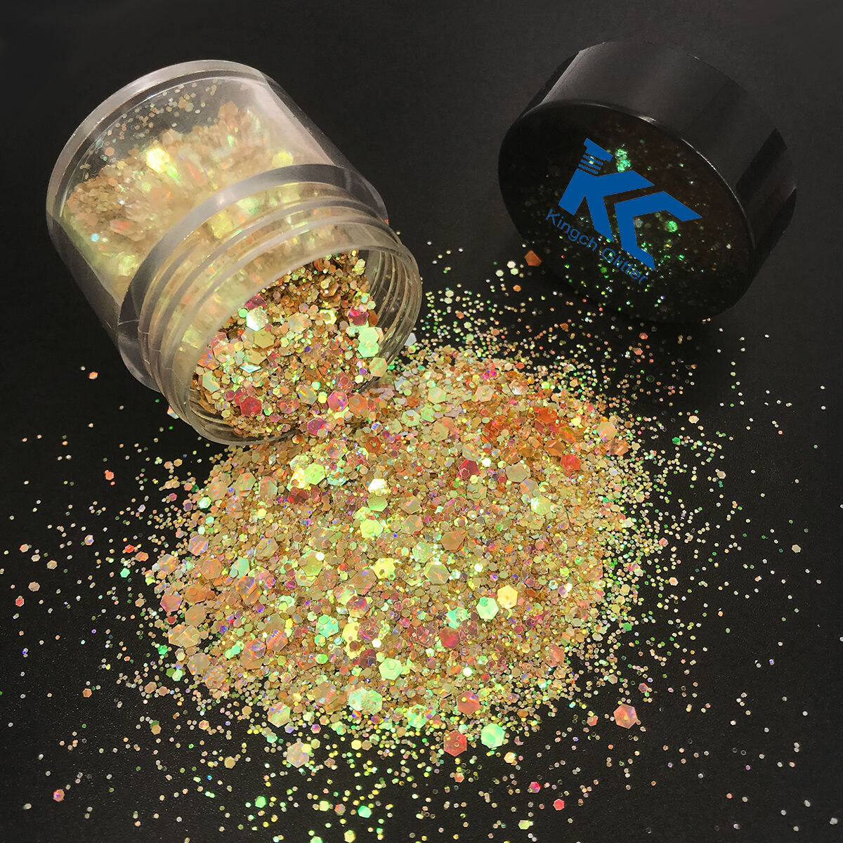 New Holographic Hexagon Mix Size Glitter Powder Bulk Chameleon Color change Fish Scale glitter