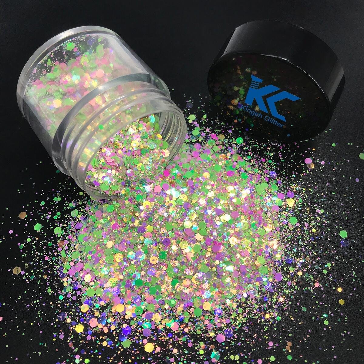 New Resistant Solvent Polyester Custom Color Glitter Chunky Mix Glitter in stocks