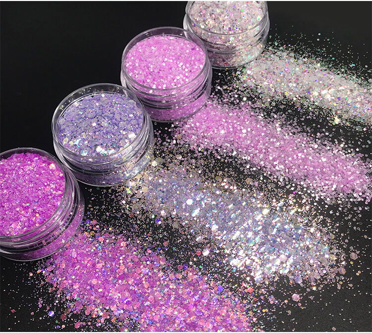 2022 Exclusive custom peaces shape glitter New colors glitter in stocks details