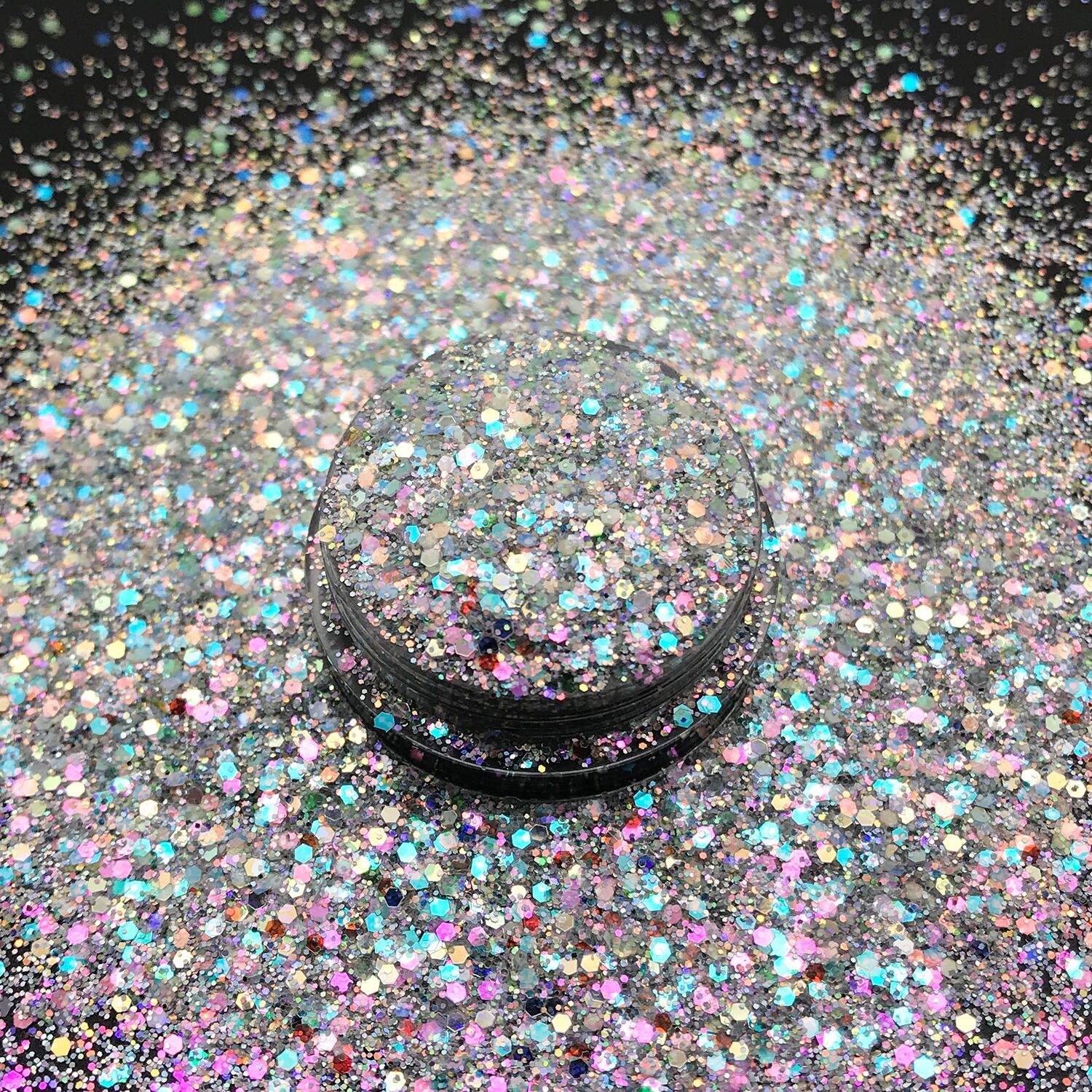 Christmas decoration shift holographic silver mixed PET craft glitter 1kg