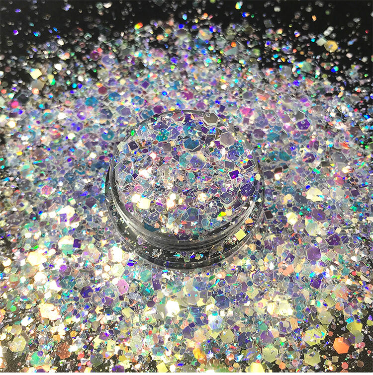 Holographic Chunky Glitter Sequins Craft Opal violet chunky glitter Flakes for Resin Tumblers Slime Nail manufacture