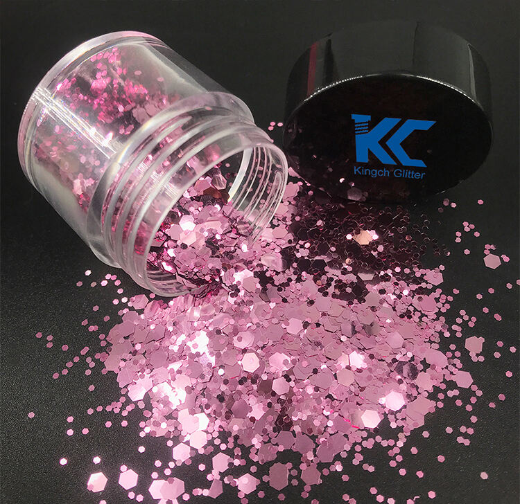 Hot Sale Non-Toxic Resistant Solvent Extra Fine Holographic Polyester Chunky Mixed Glitter details