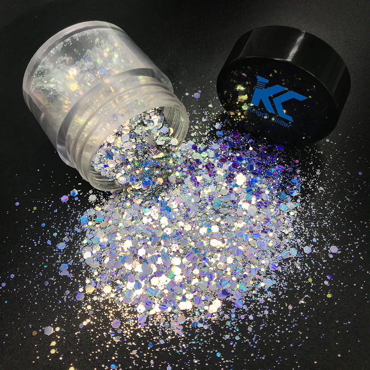 New Holographic Hexagon Mix Size Glitter Powder Bulk Chameleon Color change Fish Scale glitter details