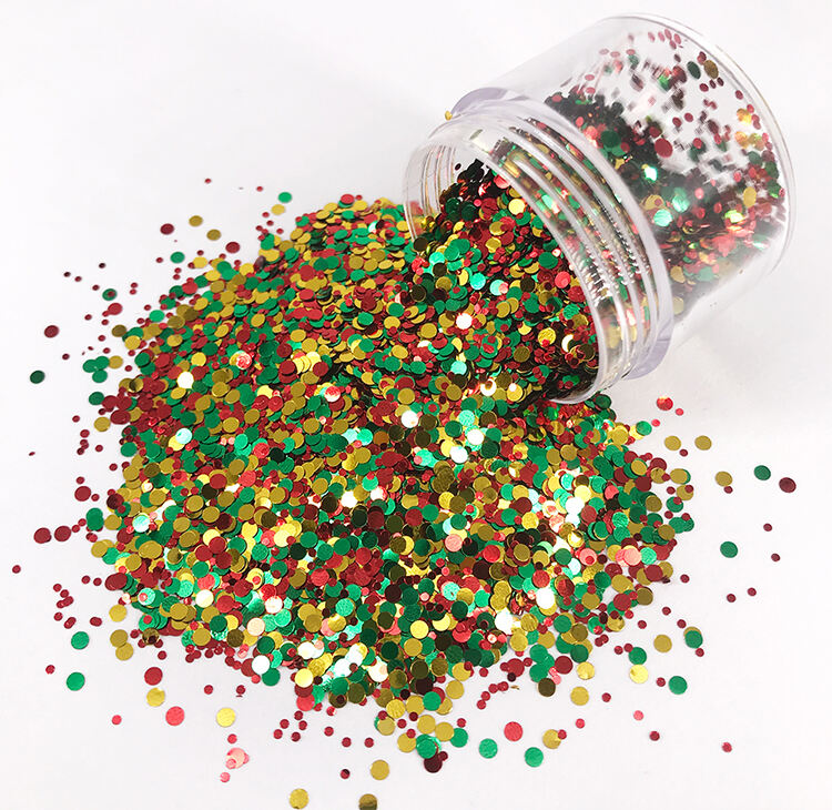 High Quality Popular shining shape glitter custom package chunky glitter mix details