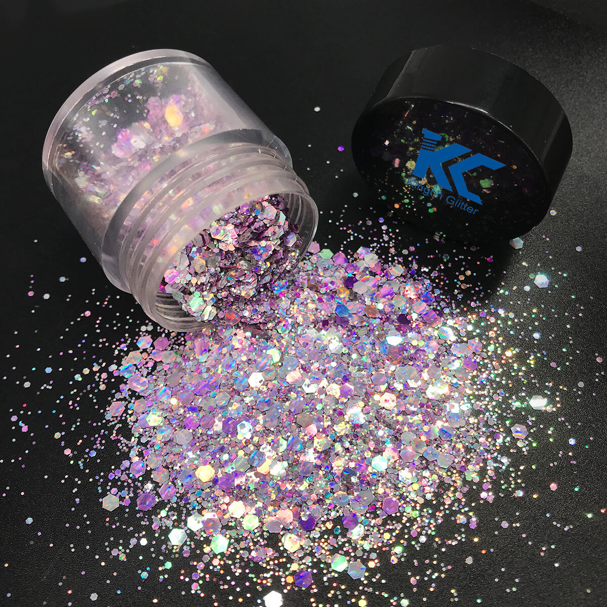 New Holographic Hexagon Mix Size Glitter Powder Bulk Chameleon Color change Fish Scale glitter factory