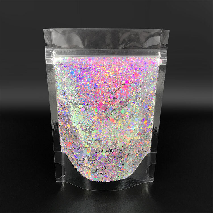 Wholesale Chameleon Color Shift Glitter Bulk Color Change Polyester Chunky Glitter details