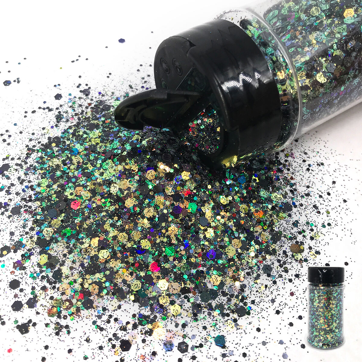 Holographic Mixed Hexagon Shape Chunky Nail Glitter Sequins Sparkly Flakes Slices Manicure Body/Eye/Face Glitter