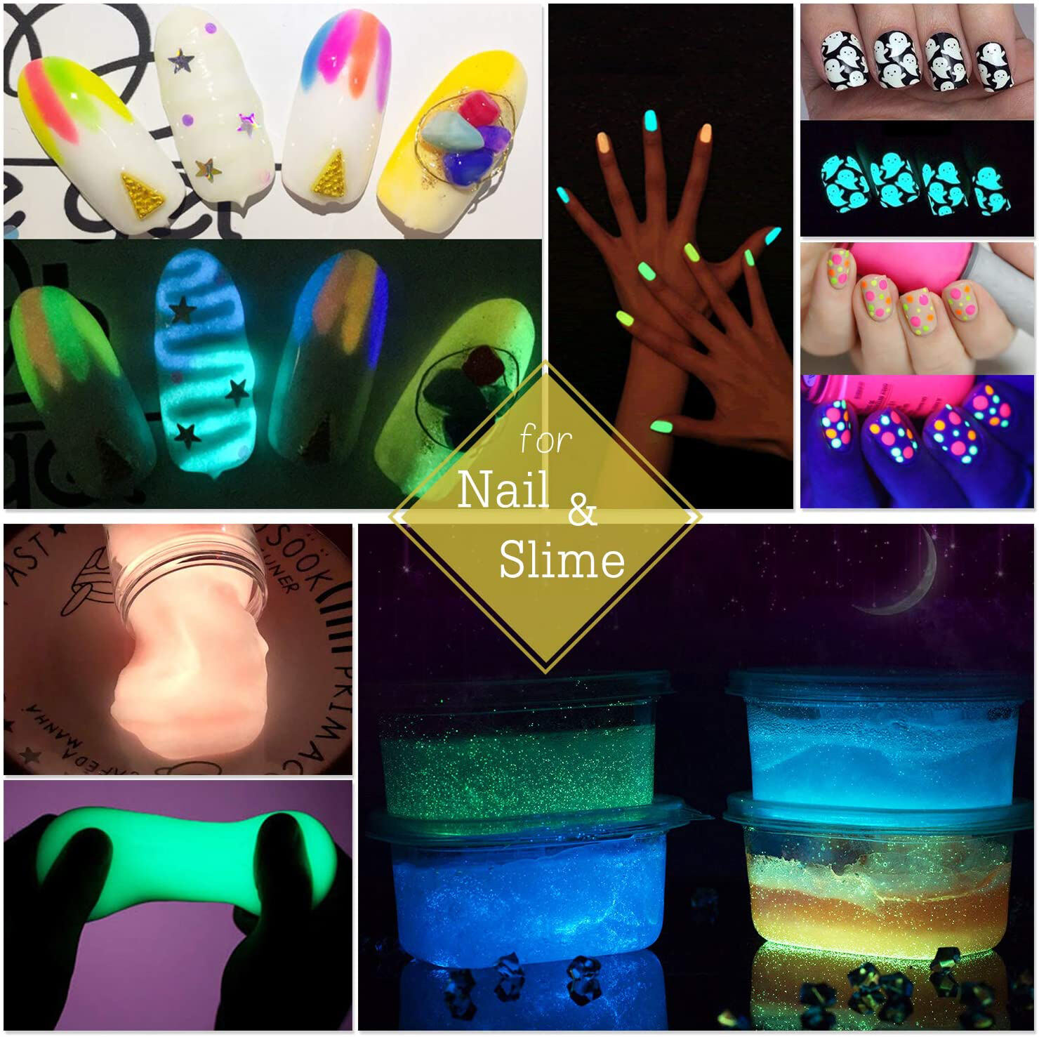 Manufacturer Phosphorescent Pigment Glow In The Dark Powder for Face, Lips, Nails, Body supplier