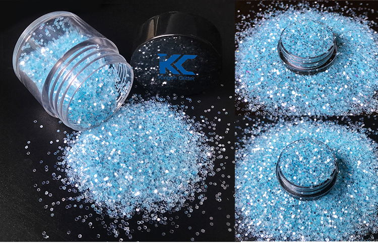 Kingch glitter Bulk Blue Opal Chunky Polyester Glitter Resistant Solvent Holographic Glitter For Craft Decoration manufacture