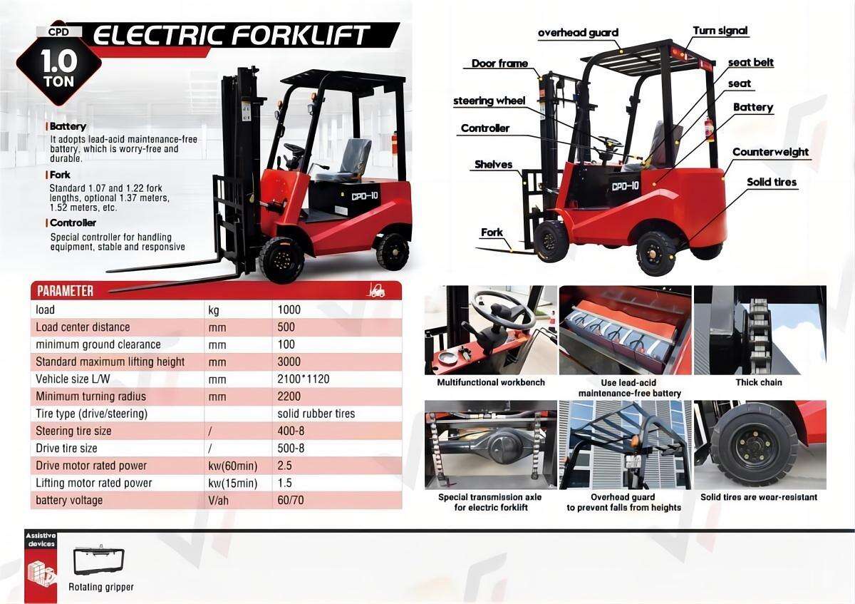 WY 1Ton Mini Electric Forklift Lithium Battery ISO CE Forklift supplier