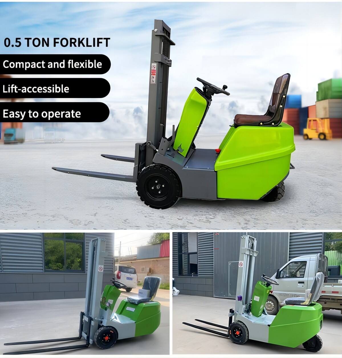 WY0.5 Ton Mini Electric Forklift 3 Wheel Lithium Battery ISO CE Forklift details