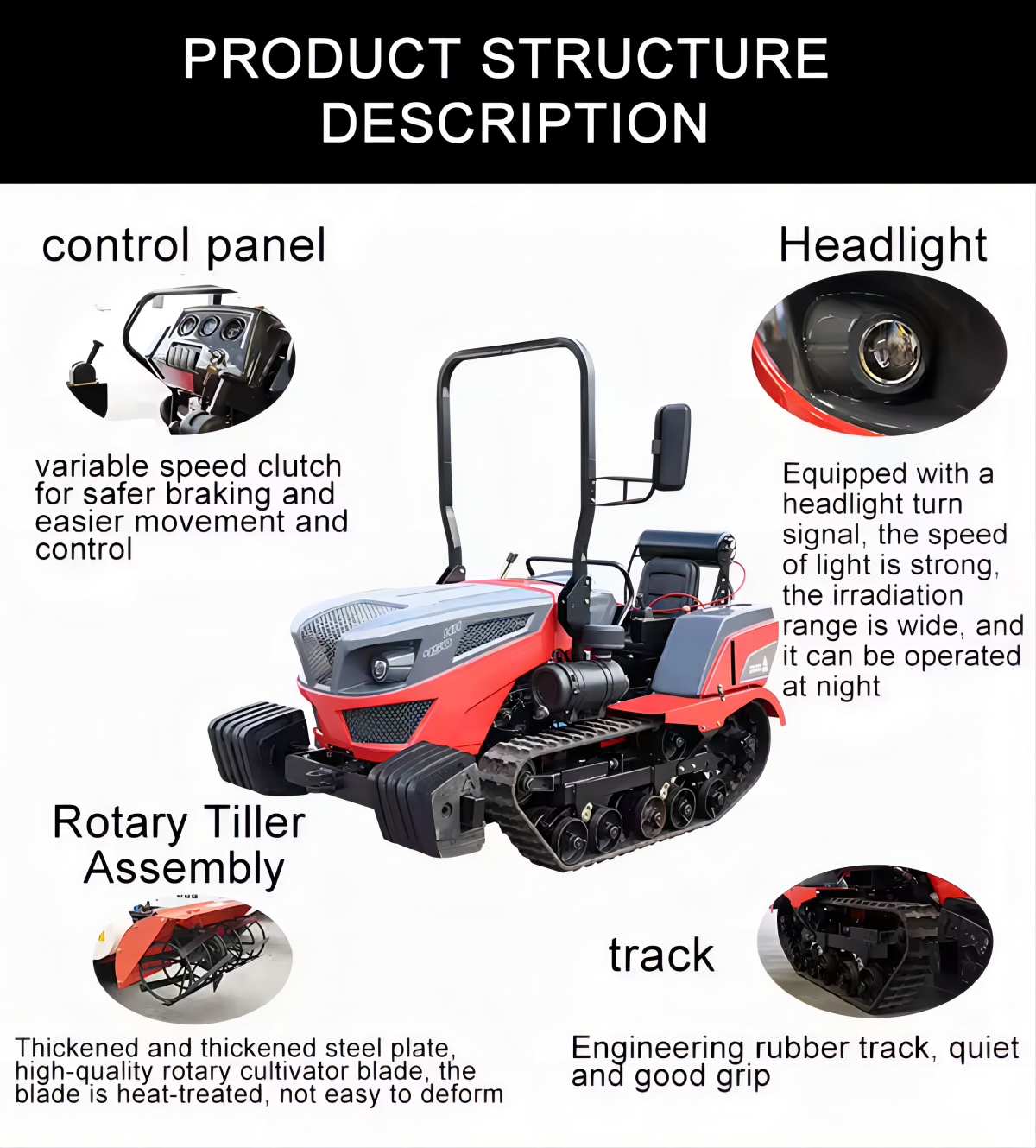 25HP-35HP Crawler bulldozer lawn tractor orchard tractor with attachments manufacture