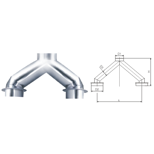 Tablet press y-shaped connection pipe