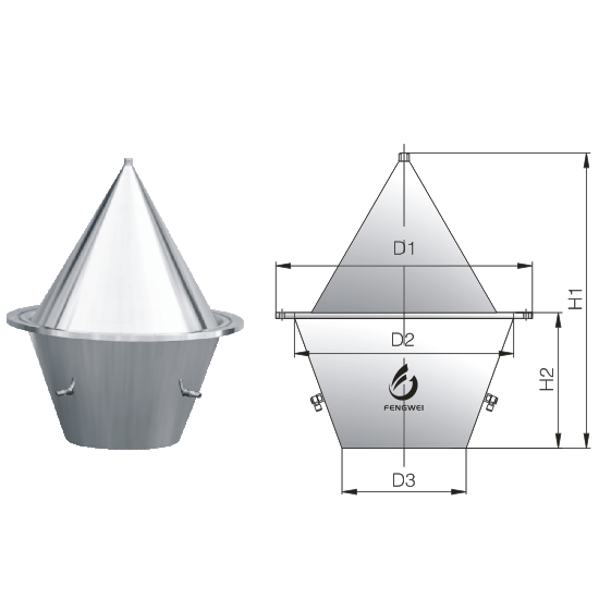 Conical discharge valve