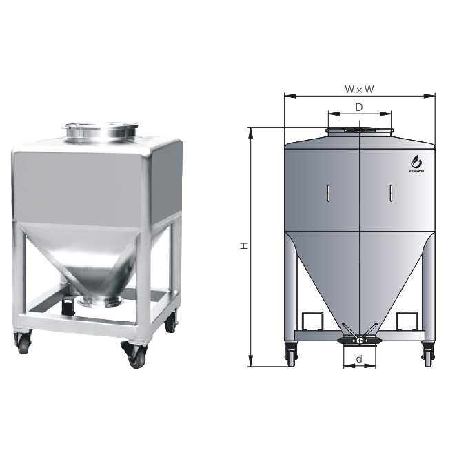 Square transfer hopper