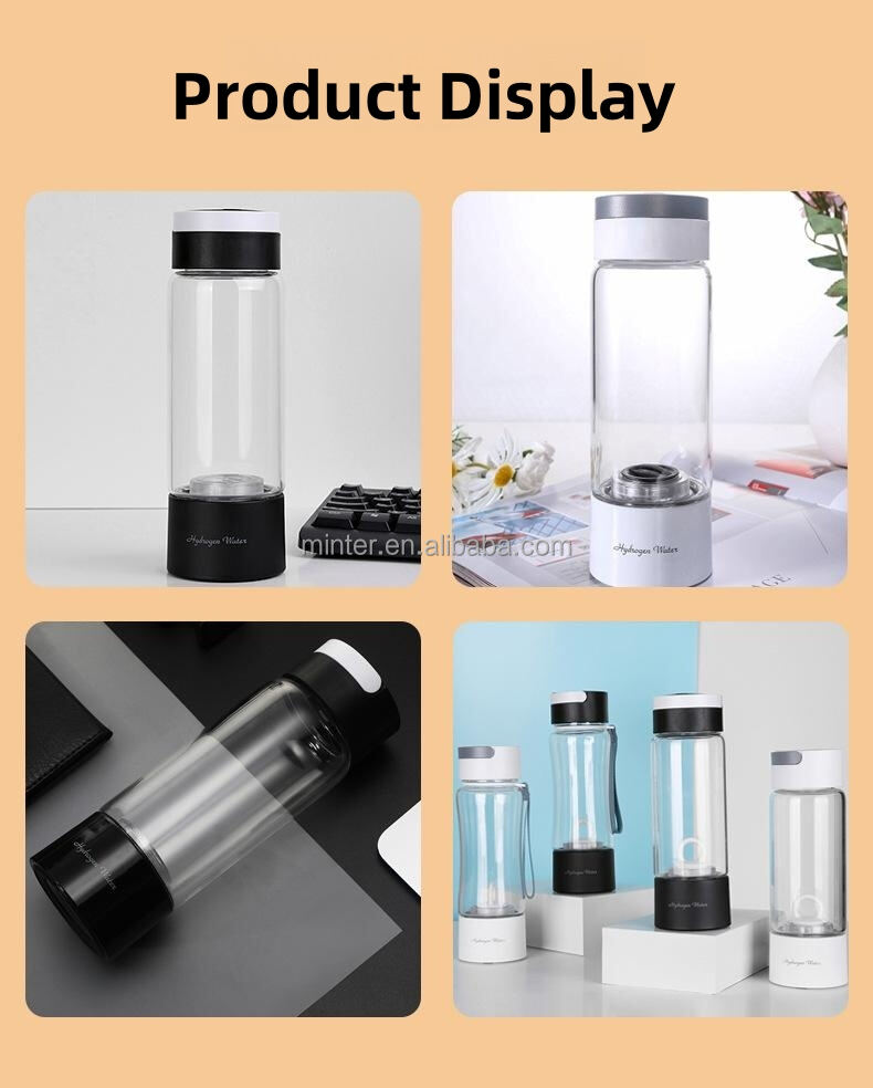 Wholesale hydrogen oxygen separation water cup  high concentration electrolytic hydrogen enriched water bottle manufacture