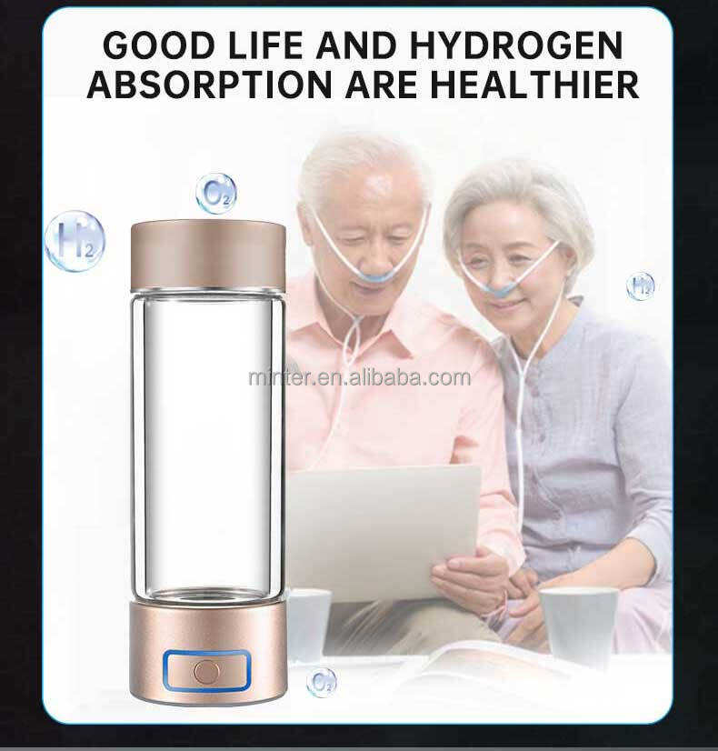 Portable Hydrogen Water Generator 6000ppb Portable Hydrogen Water Generator with PEM & SPE Technology 400ml factory