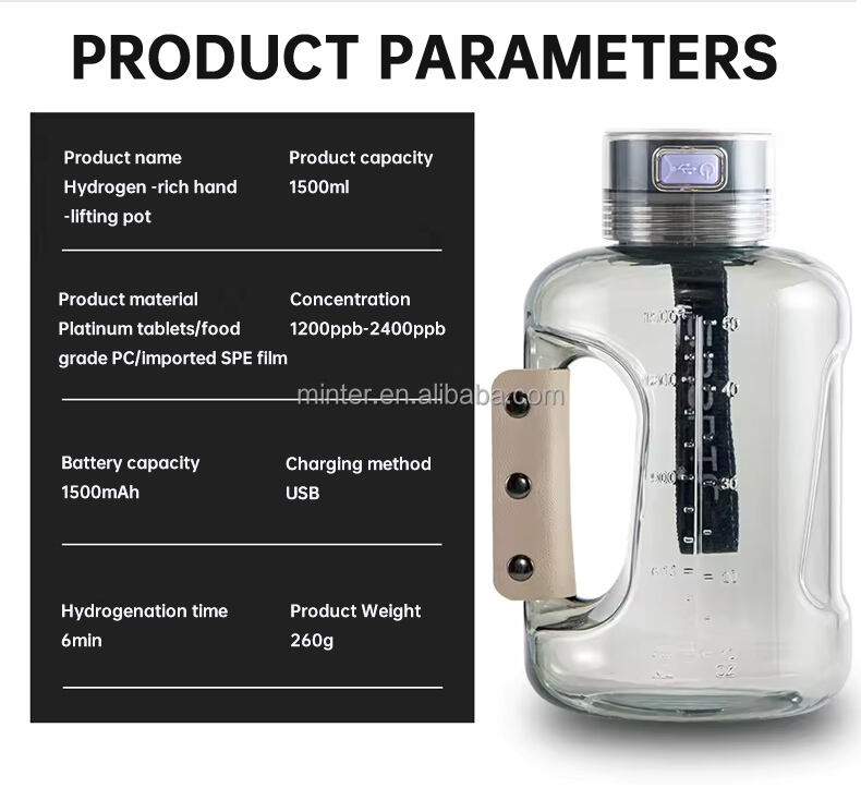 2024 New Design Portable USB Rechargeable Spe Hydrogen-Rich Water Generator Water Bottle manufacture