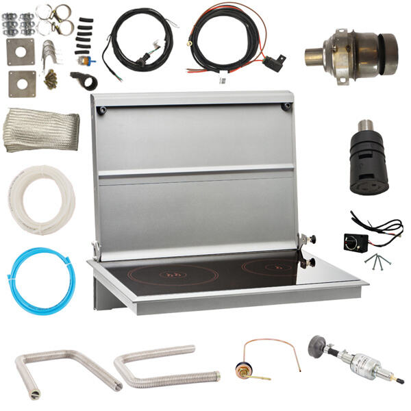 Easy to install and use diesel cooktop heater for on-the-go cooking