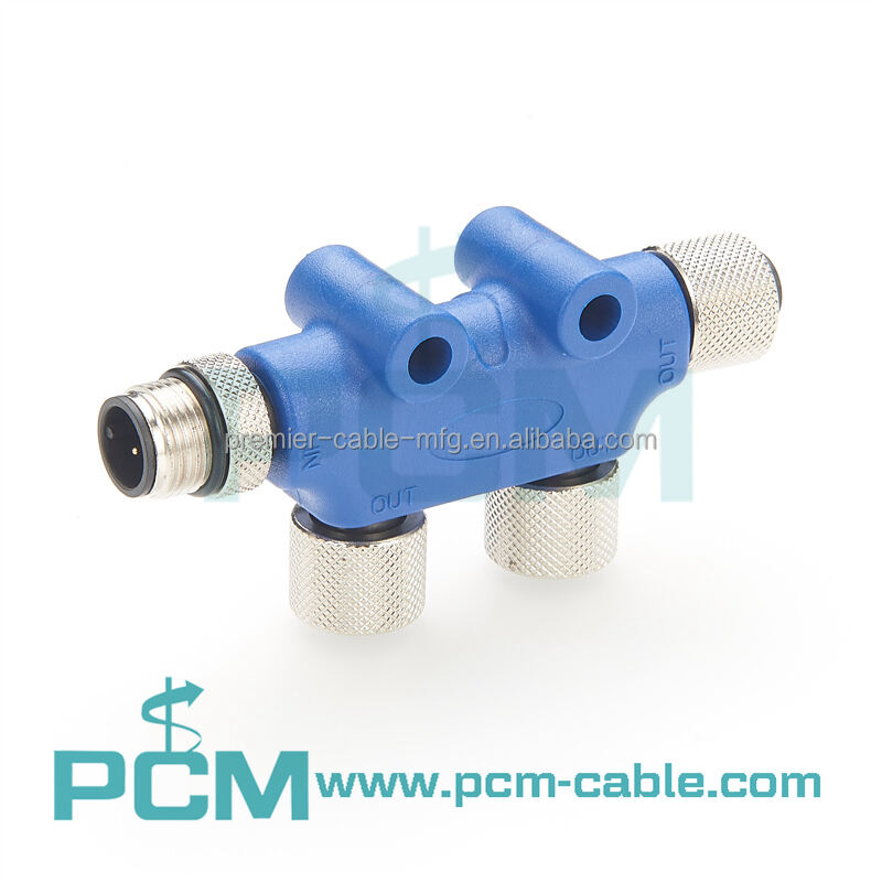 Circular Connector M12 Micro-C Splitter T-connector manufacture