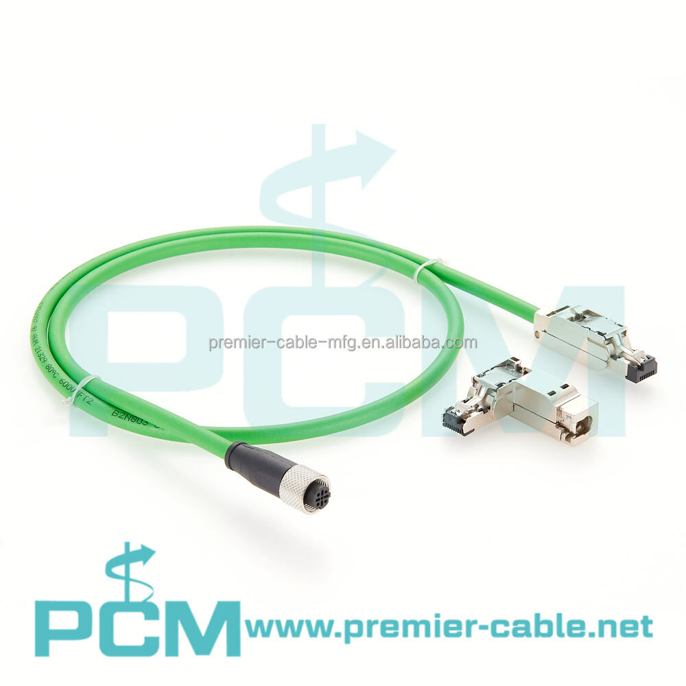 M12 D-Code Female to RJ45 Industrial Control Patch Cable manufacture