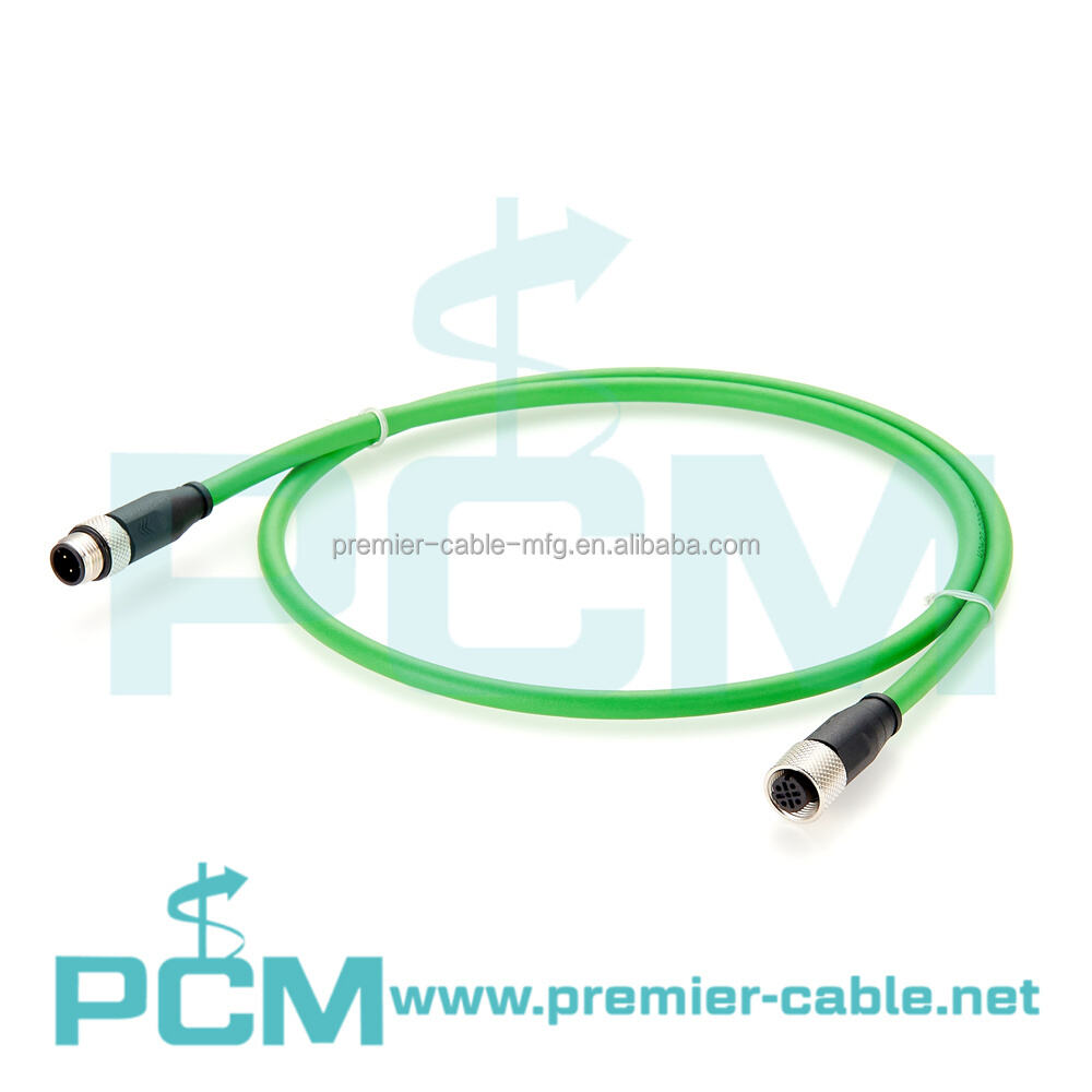 Rail CCTV Control System M12 D-coding Profinet Extension Cable supplier