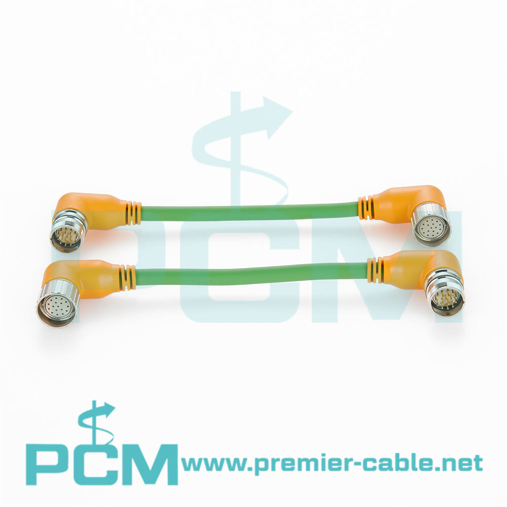 Elbow M23 12 17 19 Pin Double Ended Encoder Signal Connector Cordset manufacture