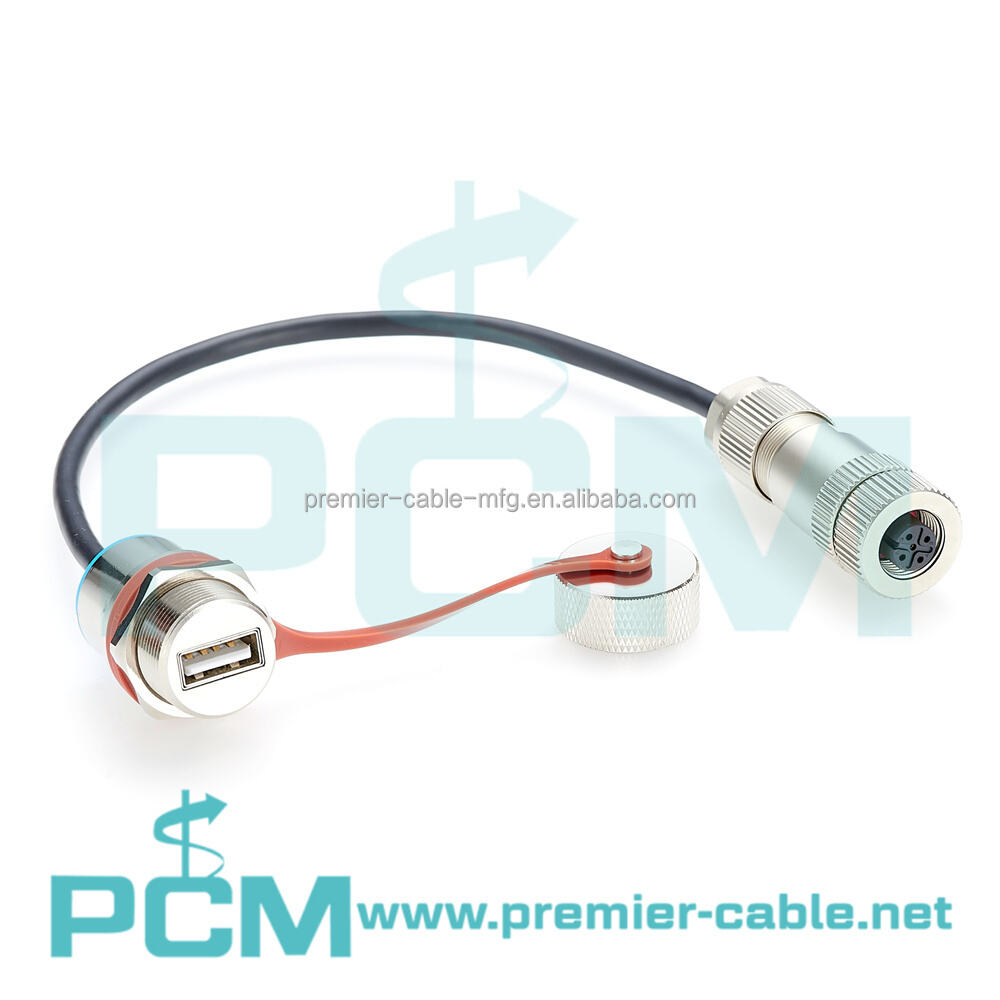 Copper IP67 USB Socket IFM EC2099 R360 Cable for Industrial Control Cabinet supplier