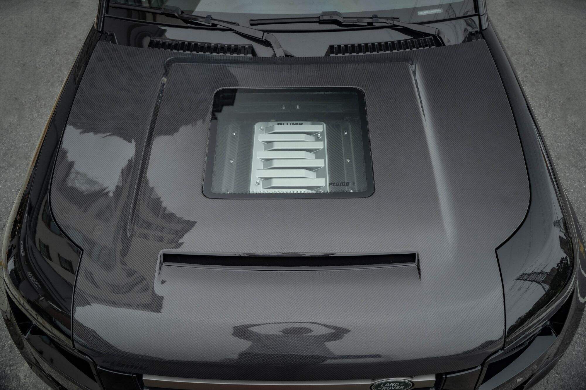 Kit de capô de fibra de carbono seco prumo liga V8 placa de capô para Land Rover Defender 90/110