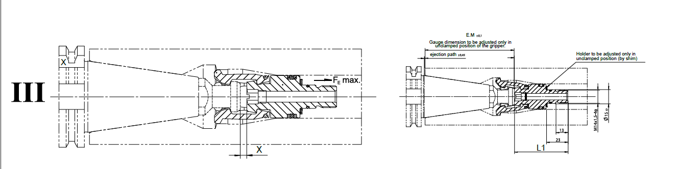 OTT-JAKOB Spanntechnik Gripper with holder 95.101.506.3.2 manufacture