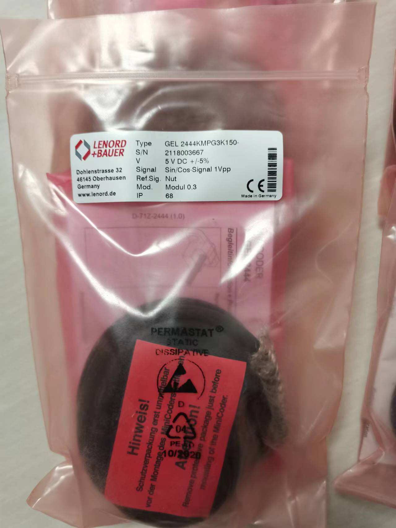 LENORD+BARUER Speed Sensors GEL 2444KMPG 3K1500 for DMG MORI spindles
