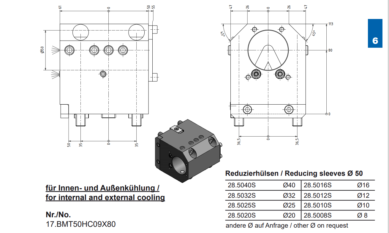 Bohring bar holder BMT45 for Doosan PUMA CNC lathe turrets details