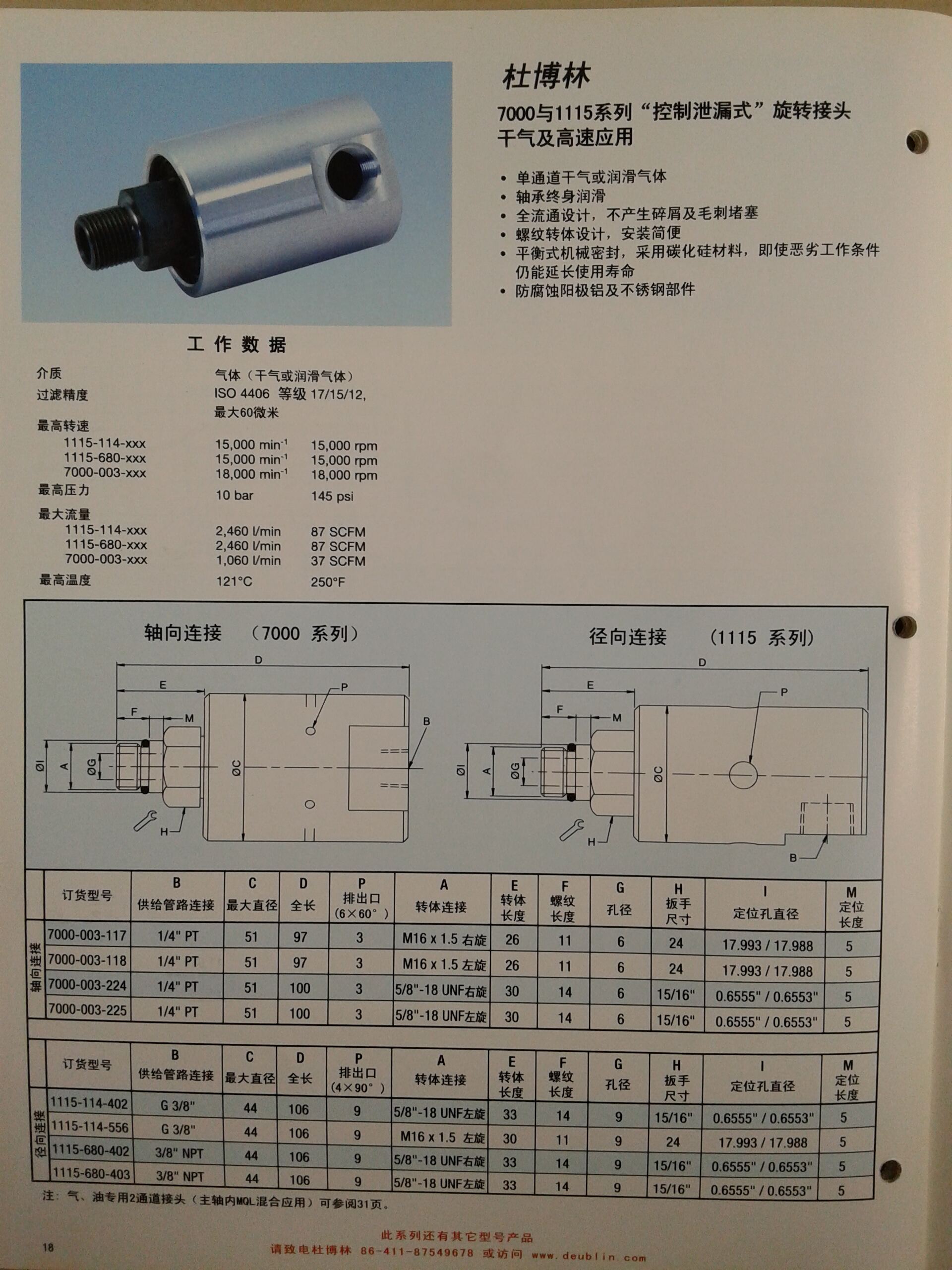 Rotary joint 902-120-188 made by DEUBLIN Rototing Union supplier