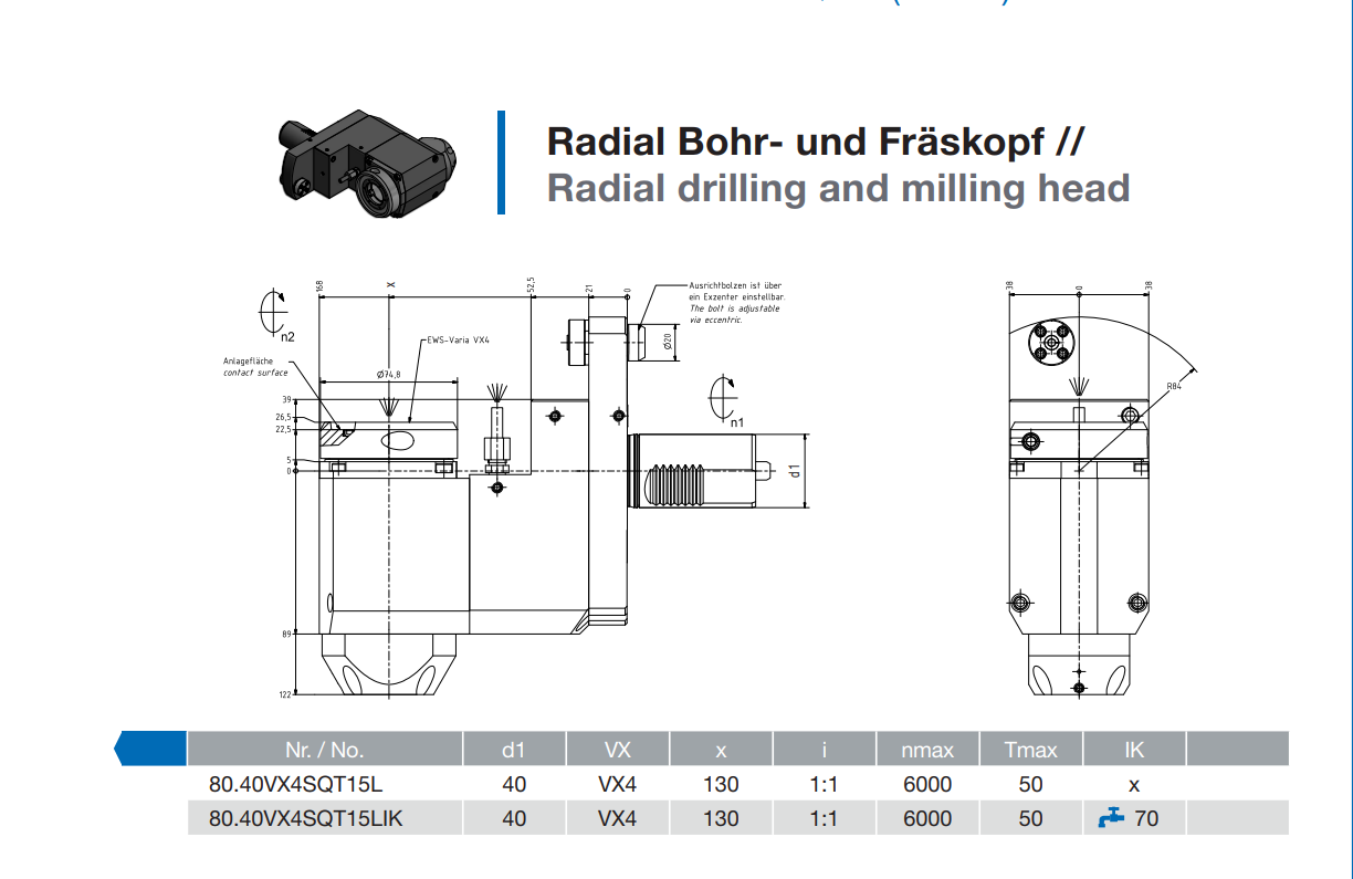 Drilling and milling head 50.40V3MP610R for Mazak MP610 Turret factory