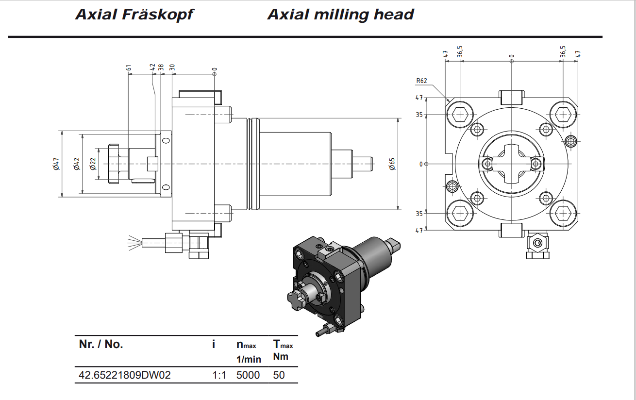 Drilling and milling head 40.653218  for Doosan PUMA CNC lathe turrets manufacture