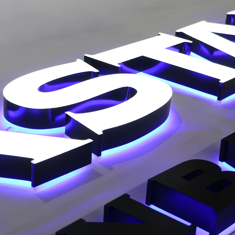 Front and Back Lit Channel Letters Illuminated Signs