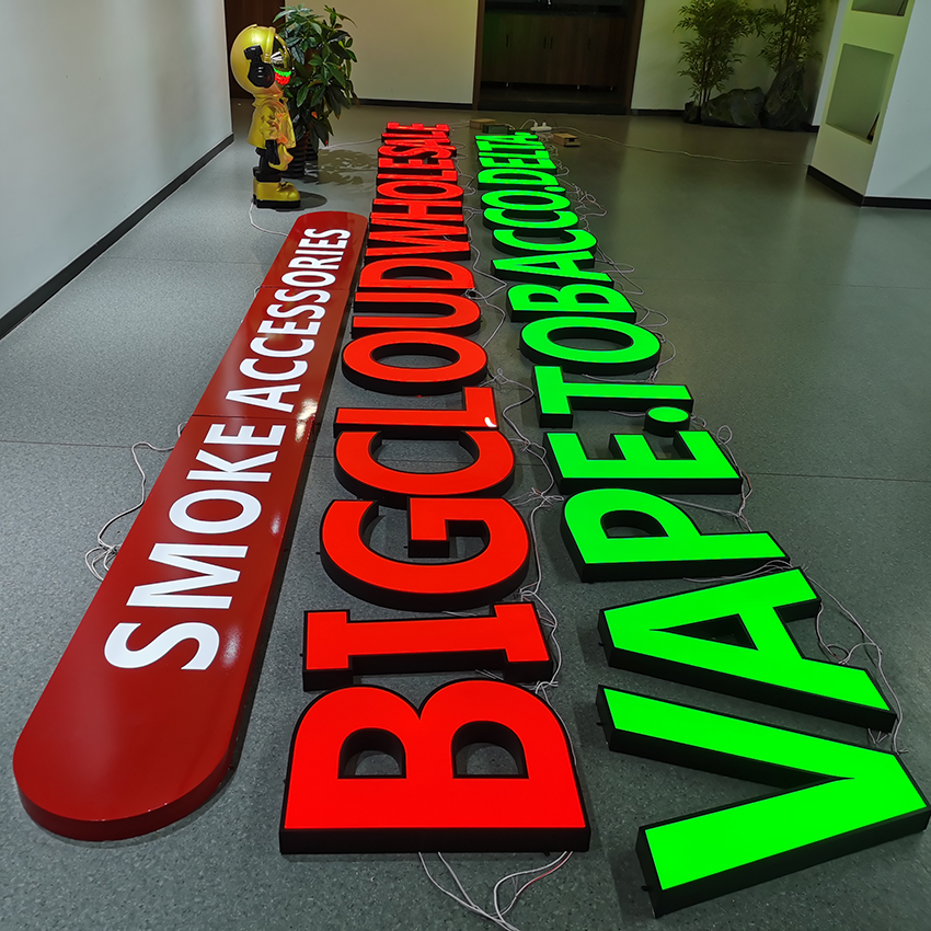 Front-lit led illuminated sign