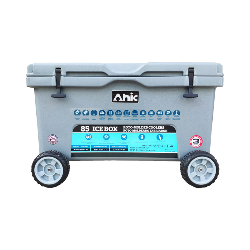 AH85 Cooler with Wheels -Disposable Rotational Molding, 5-7 Day Cold Storage