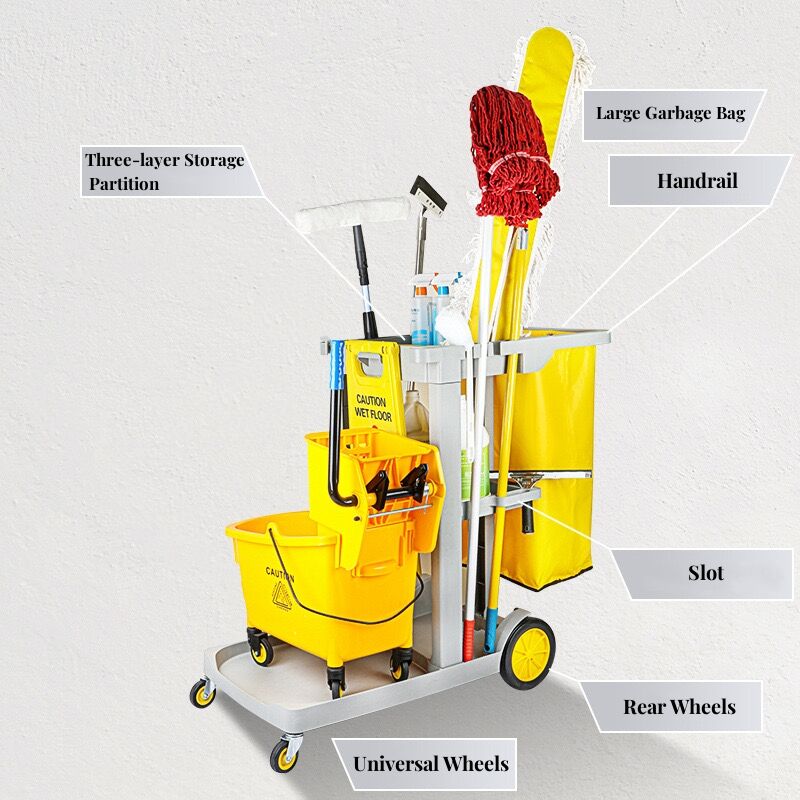 Platform Janitorial Cart Housekeeping Cart for Cleaning factory