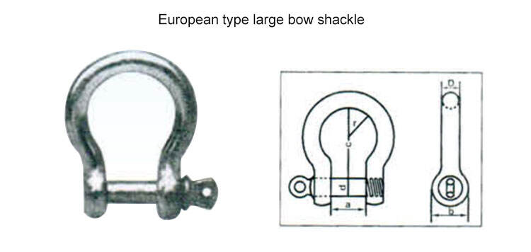 Rigging Hardware 304 Stainless Steel European Type D Shackles supplier