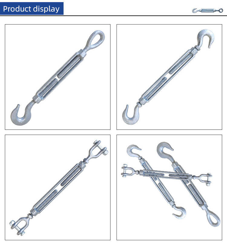 US type heavy duty forged hook and hook wire rope turnbuckles manufacture