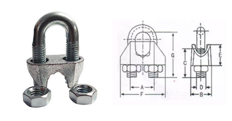 Electric Galvanized US Standard Malleable Wire Rope Clip 5/16 Wire Rope End Fittings U Shape Clamp supplier