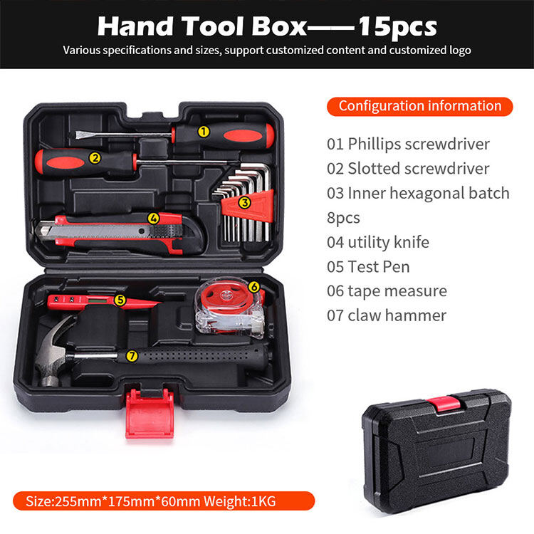 43 pcs tool box electrician tool kit hand operate mechanical tools set manufacture