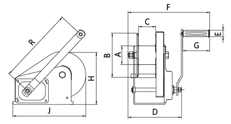 Heavy Duty 1200bls Stainless Steel Boat Winch Hand Winch with Brake manufacture