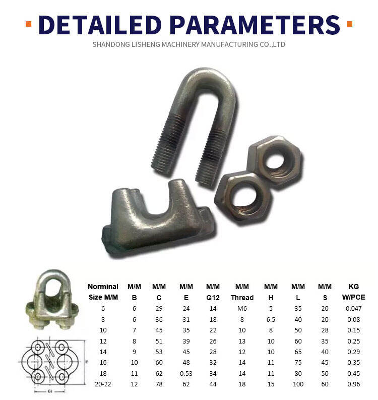 JIS-B2809 zinc plated JIS drop forged wire rope clips details